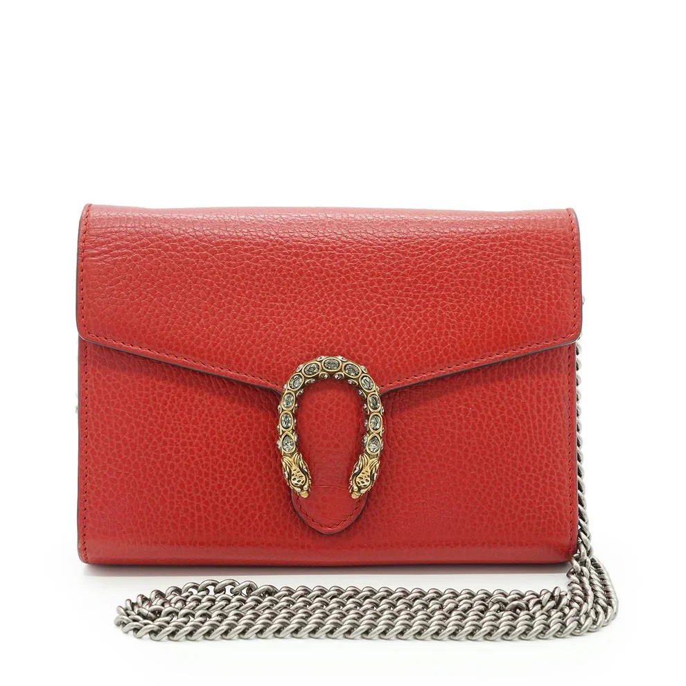 Borsa a tracolla Gucci Dionysus WOC in pelle rossa