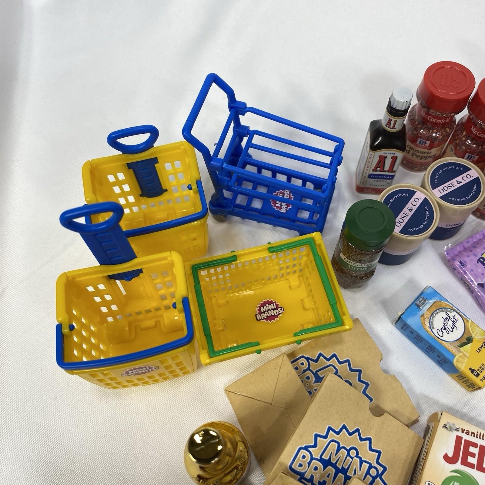 Zuru Mini Brands Toy Lot Of 72 Pieces Food Shopping Baskets Bags Some Duplicates