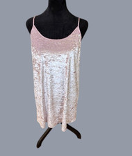Victorias Secret Vtg 90s Pink Crushed Velvet Slip Dress Night Gown EUC M