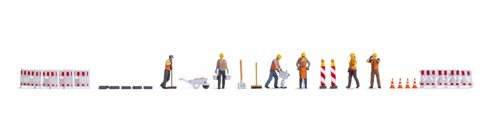 Figurines NOCH 1/87 HO ouvriers de chantier pour animer une route miniature