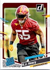 2023 K.J. Henry Rookie Panini Donruss Football #400 Washington Commanders