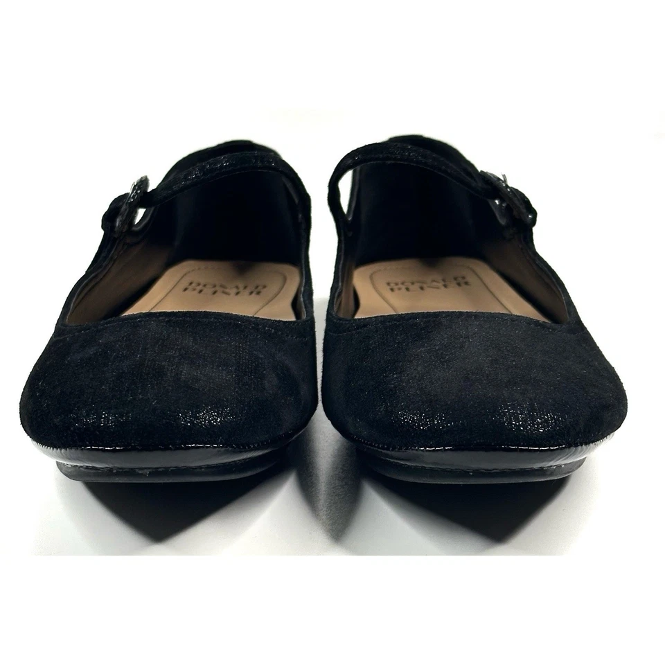 Donald Pliner Rumma Cuero Negro Metálico Mary Jane Plano Mujer 10M Nuevo $188 Foto 4 de 4