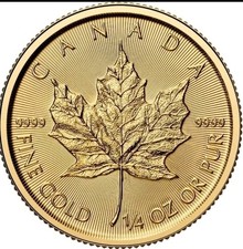 Canada Gold Maple Leaf - 1/4 oz - $10 - .9999 Fine - Random Date - BU 4528.08 per troy oz