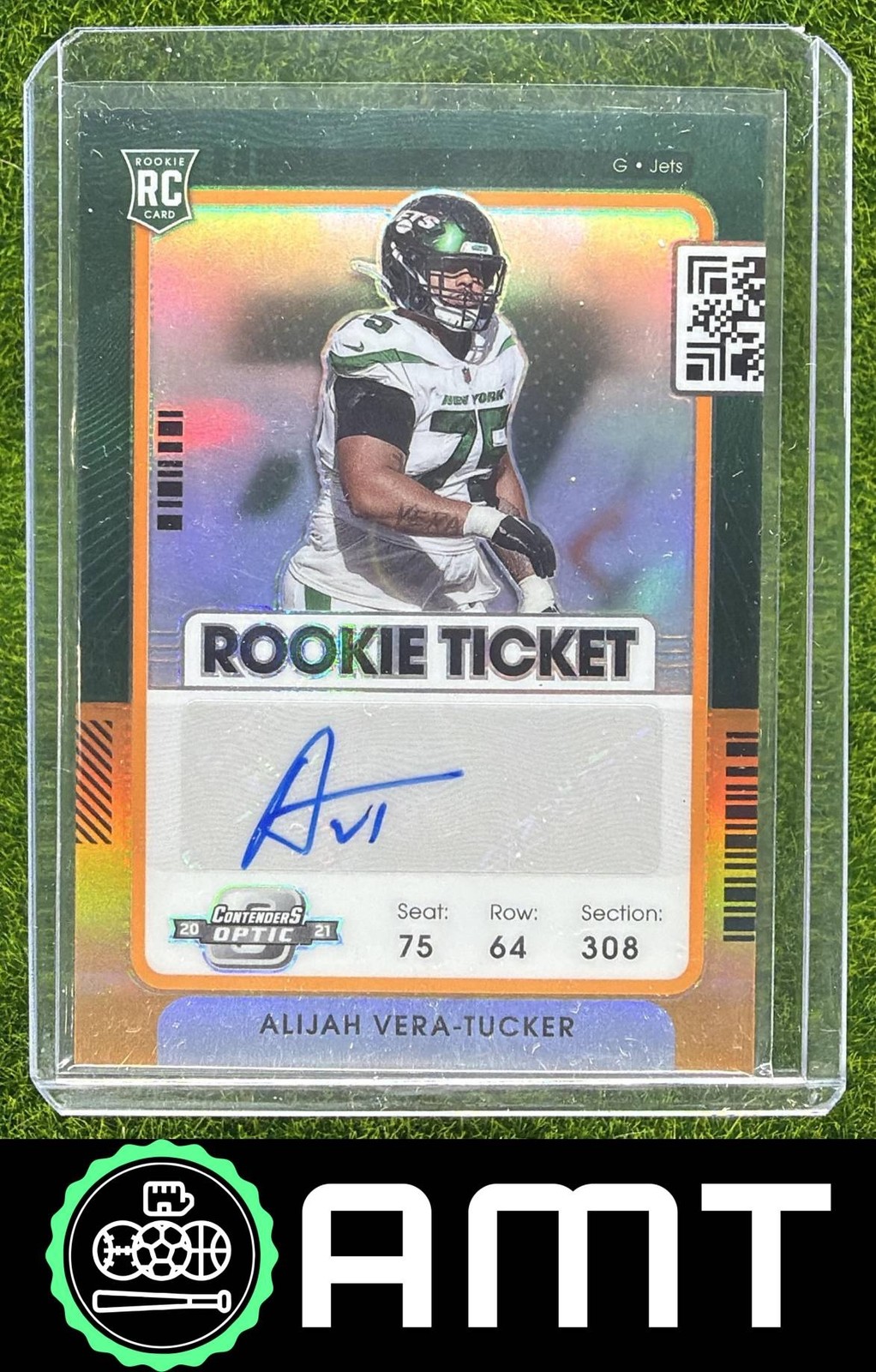 Alijah Vera-Tucker Panini Contenders Optic #148 Autograph-Orange