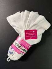 MediPeds Non-Binding DIABETIC Crew Socks White 4 Pair Medium