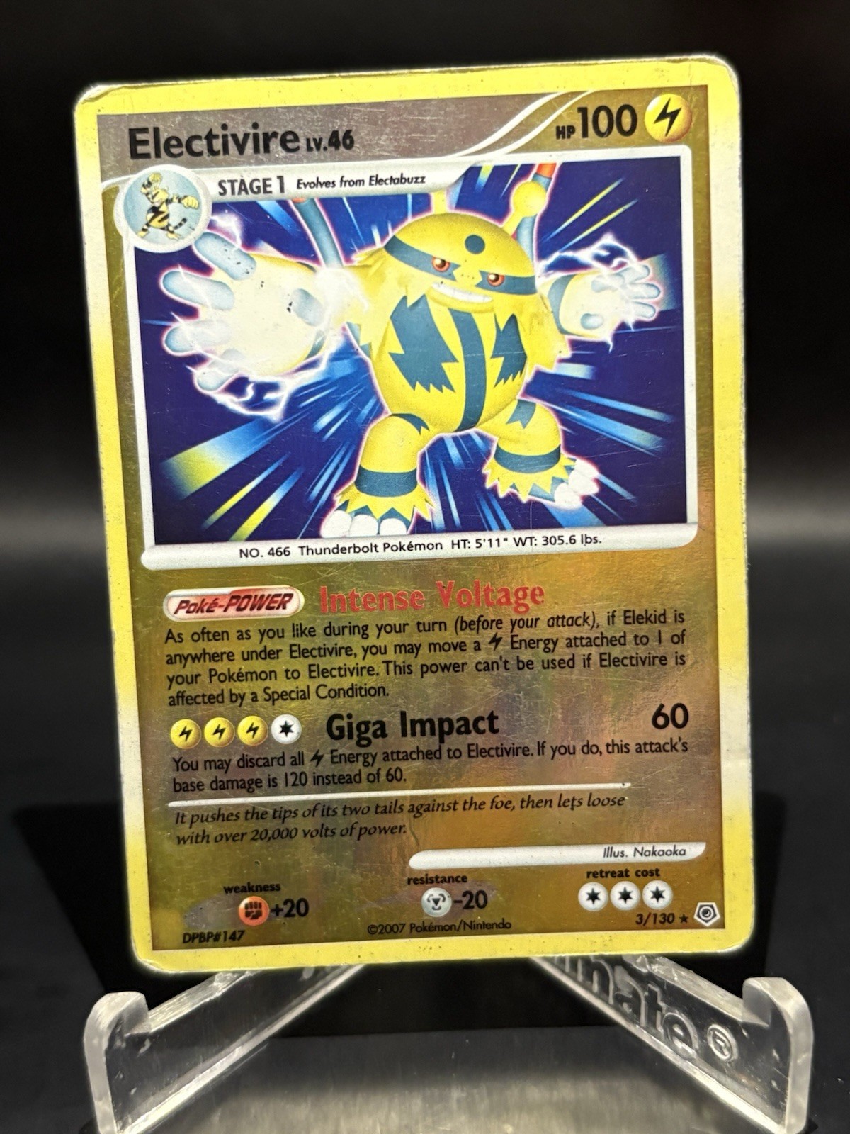 Pokemon Electivire 2007 DPBP#147 Diamond & Pearl Base Set Wizards 3/130 reverse