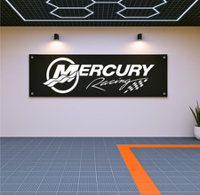 Mercury Racing Banner 71x24 Polyester Custom Garage Wall Sign Speed Shops