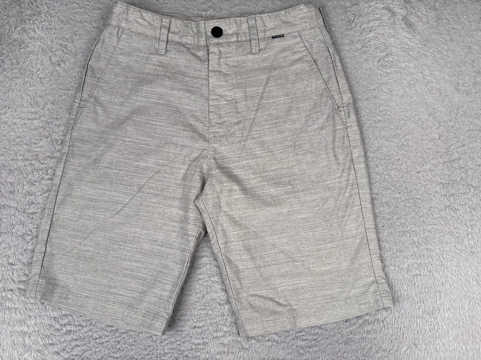 Hurley Shorts Mens 28 Gray Chino Flat Front 10 Inseam Quick Dry H2O-Dri Summer