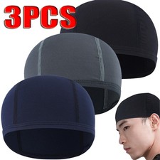 3PACK Cooling Moisture Sweat Wicking Dome Skull Cap Helmet Liner Bald Beanie Hat