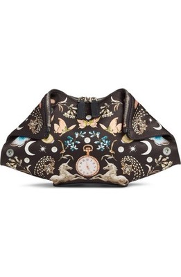 ALEXANDER McQueen Silk Nocturnal de Manta Clutch Obsession Rare HTF Butterflies