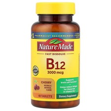 Vitamin B12, Fast Dissolve, Cherry, 3,000 mcg, 40 Tablets