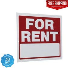 18 In. X 24 In. Red and White Plastic for Rent Sign