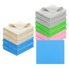 Eyeglass Microfiber Cleaning Cloth 7"x6", 50 Pack, Yellow/Green/Blue/Gray/Pink