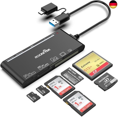 USB C USB3.0 Multi-Kartenleser, SD/TF/CF/Micro SD/XD/MS 7 in 1