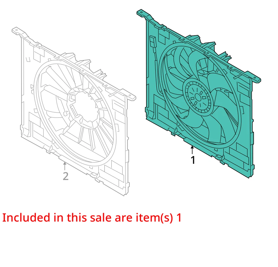 Radiator Fan Motor Fan Assembly Radiator 850 Watt Fits 16-19 BMW 750i 2050507 - Изображение 3 из 4