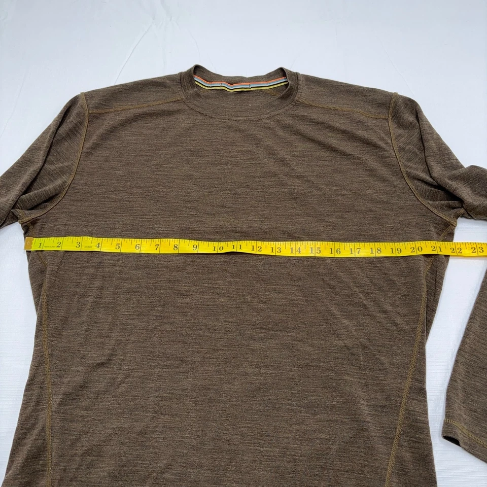 SmartWool Mens Large Base Layer Brown Long Sleeve Thermal Crew Merino Wool 250 - Image 4 of 4
