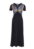 Sandro Paris Damen Kleid Schwarz Kurzarm SFPRO00757 Gr. 40 L