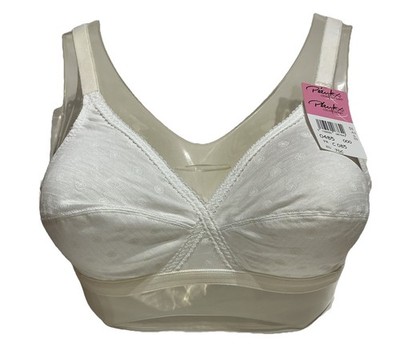 Playtex BH ohne Bügel aus weißer Baumwolle mit Ton-in-Ton-Muster Gr.(85C)