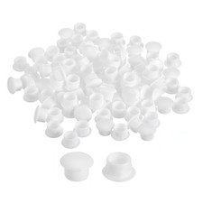 100Pcs 10mm 3/8" Dia Plastic Screw Hole Plugs Cover for Furniture White