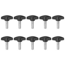 10pcs M8 x 25mm Male Thread Tee Wing Knobs Thumb Screw Clamping Knobs Grip Black