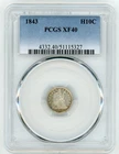 1843 SEATED LIBERTY HALF DIME PCGS XF40