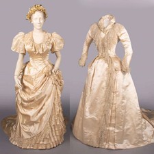1880s Wedding Victorian Georgian Duchess Afternoon Dress Belle Ball Gown