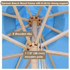 Yescom 13' Beech Wood Market Umbrella w/ Deck Mount & Pulley for Poolside, Blue — photo 5
