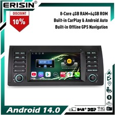 8-Core Qualcomm 64GB Android 14 Car Stereo Sat Nav CarPlay Radio for BMW X5 E53
