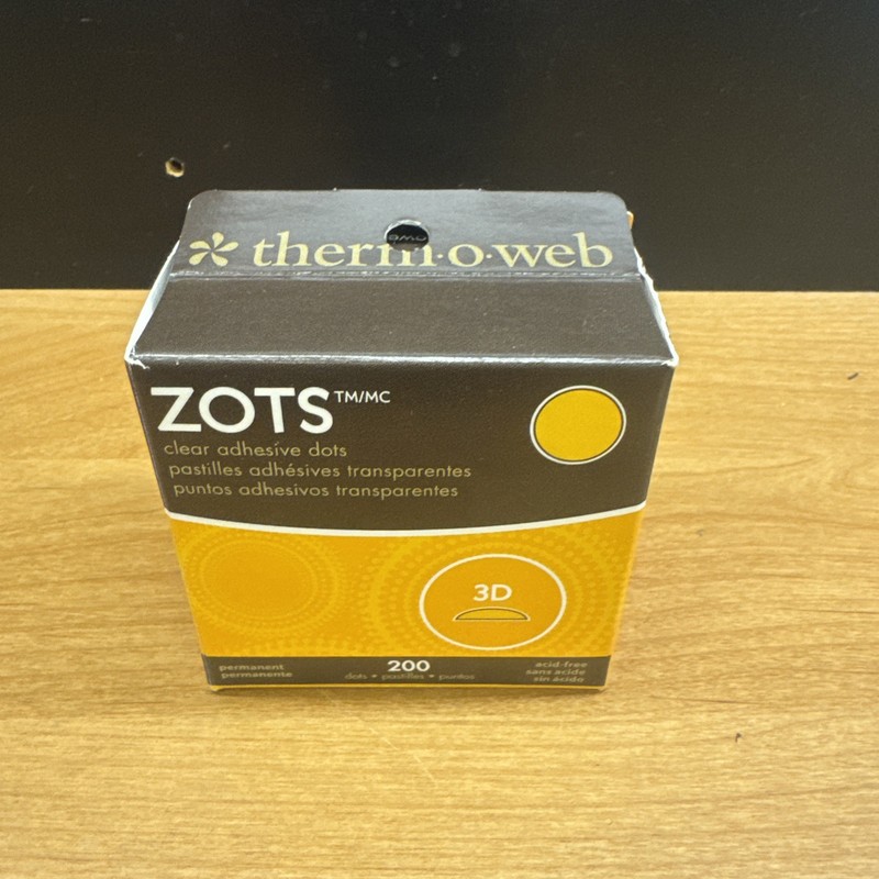 Thermoweb 37-86 Zots Clear Adhesive Dots-3D 1/2"X1/8" Thick 200/Pkg (3Pk)