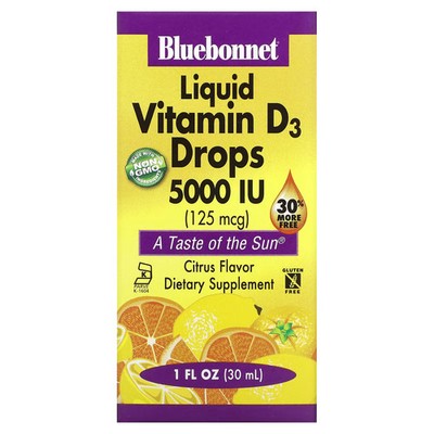 2 X Bluebonnet Nutrition, Liquid Vitamin D3 Drops, Natural Citrus Fl-Worldwide