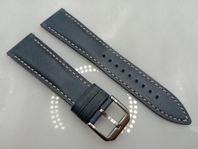 New 22mm Geckota Watchgecko Padded Calf Leather Blue Watch Strap 6B141