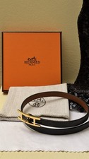 BRACELET HERMES ÉTRIVIÈRE BEHAPI DOUBLE TOUR CUIR NOIR / MARRON LEATHER BAND