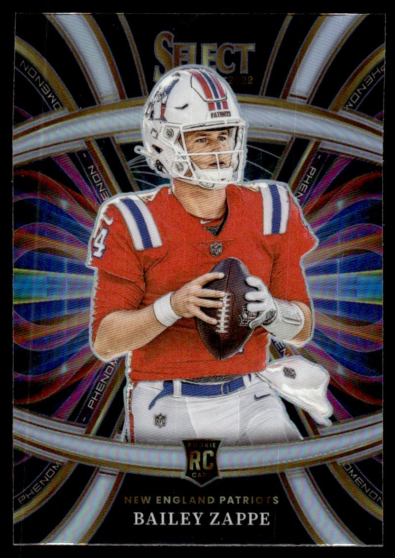 2022 Panini Select Phenomenon Silver Bailey Zappe RC New England Patriots