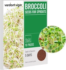 Sprouting Seeds, Broccoli Sprouts Seed, Non-GMO Microgreens Mix, 8 oz, green 