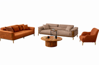 Wohnzimmer Set Modern Mehrfarbig Designer-Couch Komfortabel Stoff