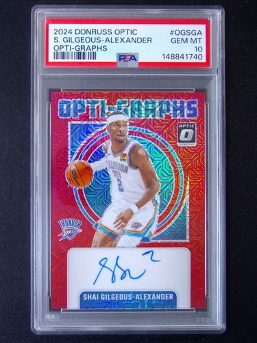 2024-25 Panini Donruss Optic Shai Gilgeous-Alexander Graphs Auto Red PSA 10 POP2