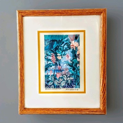 Eileen Seitz Signed Print BANANA BREAKFAST 97 Double Matted Framed Tropical 