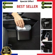 Mini Car Trash Can with Press Lid - Small Garbage Bin Organizer for Auto