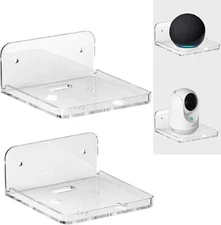 2 Pack Wall Mount Camera Mini Speaker Floating Shelf for Living Room Bedroom