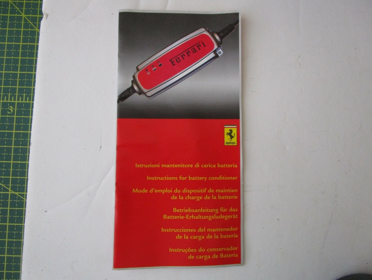 FERRARI Factory OEM Battery Tender Conditioner Instruction Manual 