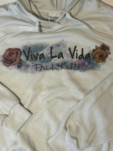 Frida Kahlo Jerry Leigh Women's M Día Muertos Viva La Vida Floral Hoodie Read - Picture 3 of 8