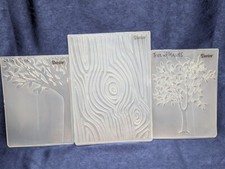 Darice Embossing Folders Lot of 3 Tree With Leaves LG Full One W/Just Bark