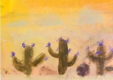 Original Oil Painting, Desert, Canvas Pannel 5x7 inches,  GoldenLightArt