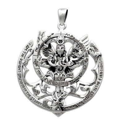 Sterling Silber Himmelskönigin Anhänger Ischtar Sternzeichen Dryade Design Wicca Göttin