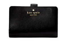 Kate Spade Madison Medium Compact Leather Bifold Wallet KC580 Black NEW🎀NIP NWT
