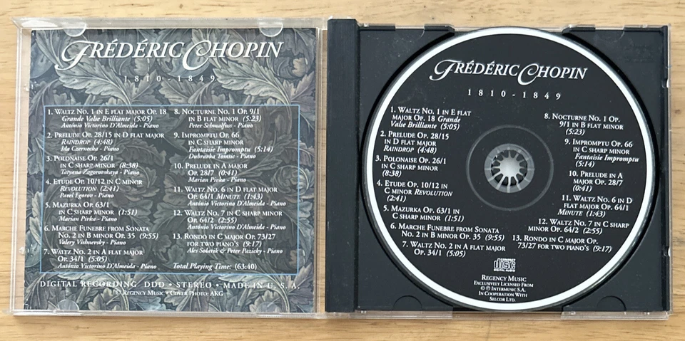 Masterpiece Collection Frederic Chopin, Vol 3 CD Classical (Regency Music Used) - Image 2 of 4