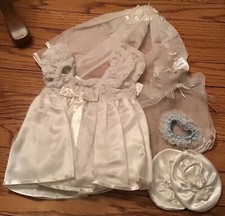Build-a-Bear Wedding Dress Veil Bouquet Garter Shoes Handkerchief Set Age 3  Up