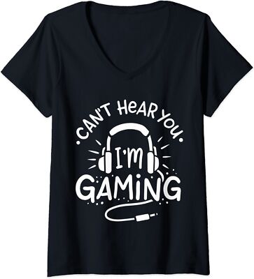 Gamer Gift Can't Hear You I'm Gaming Ladies' O-Neck Tshirt