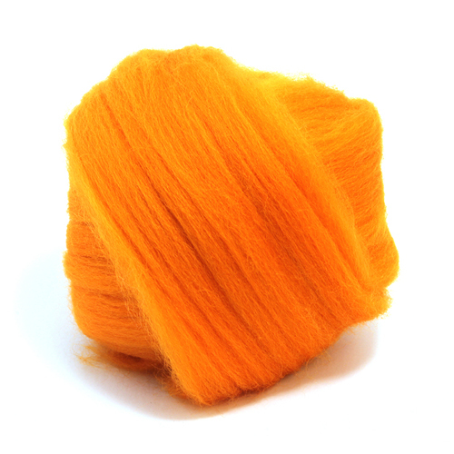 50g Dyed Merino Wool Top Clementine Orange Dreads Needle Spinning Felting Roving