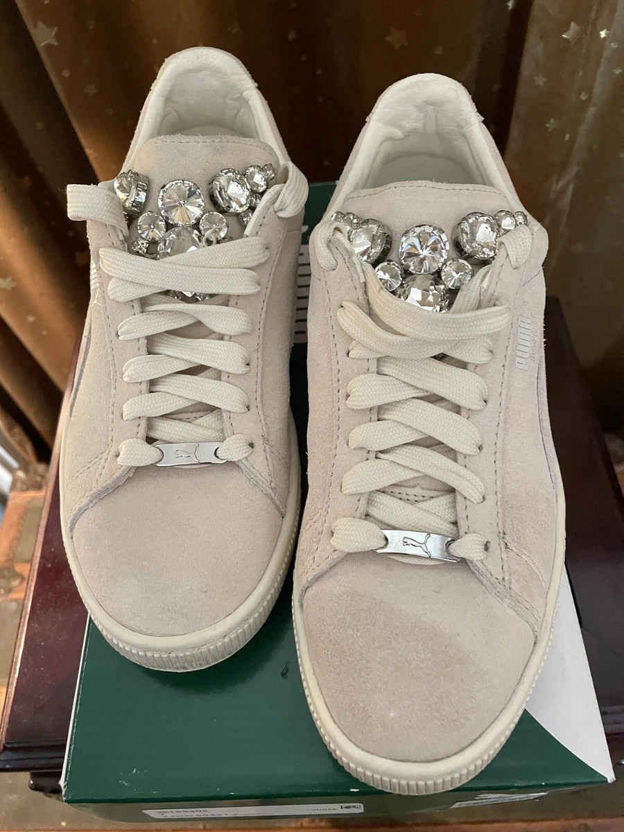 Puma Basket Jewells Whisper White Sneakers Womens US Size 7